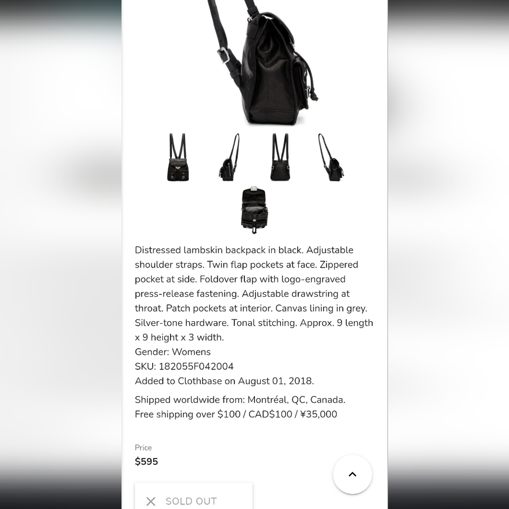 Rag & Bone Black Leather Field Backpack - Picture 4 of 4